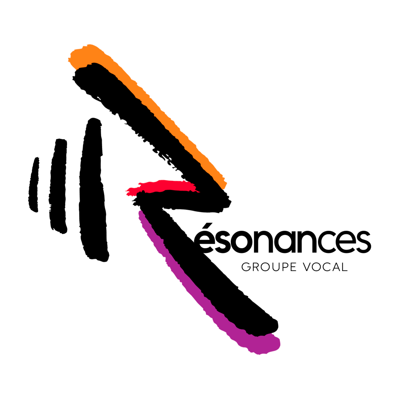 logo résonances noir avec fond blanc carré